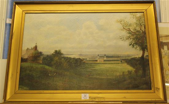 A. Rich The Royal Naval College, Greenwich, from the Royal Observatory, 20 x 30in.